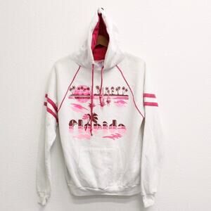 Vintage Florida Beach Scene Hooded Sweatshirt XL